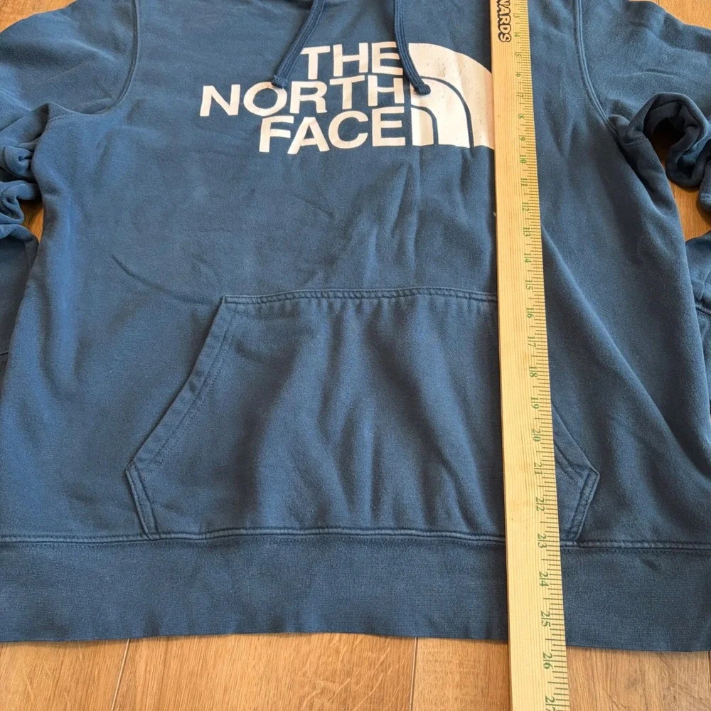 The North Face Mens Blue Graphic Logo Pullover Hoodie Sweatshirt Size M